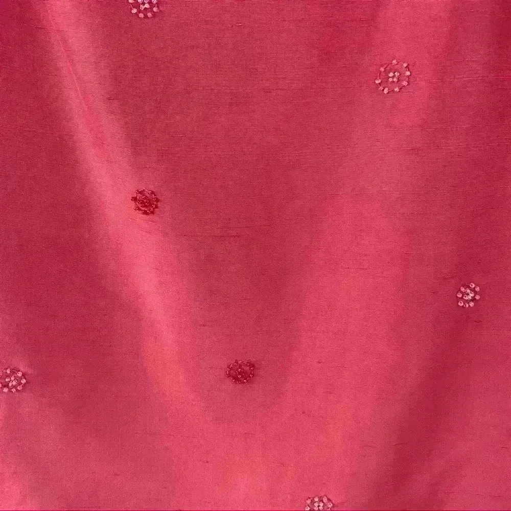 Ice dark pink silk skirt with bead detail - Picture 3 of 4